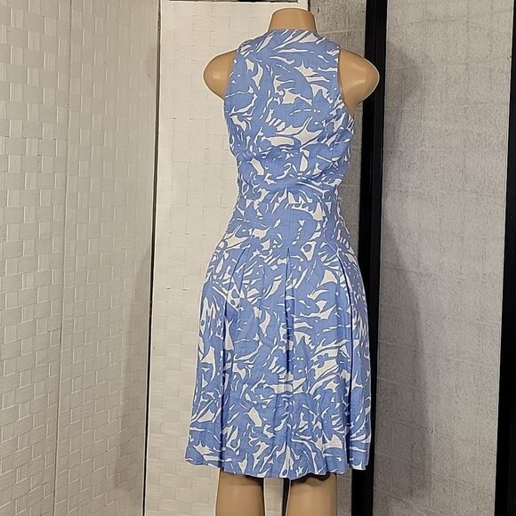 RALPH LAUREN PLEATED WRAP V-NECK SLEEVELESS HIDDEN SIDE ZIPPER DRESS - Picture 6 of 12